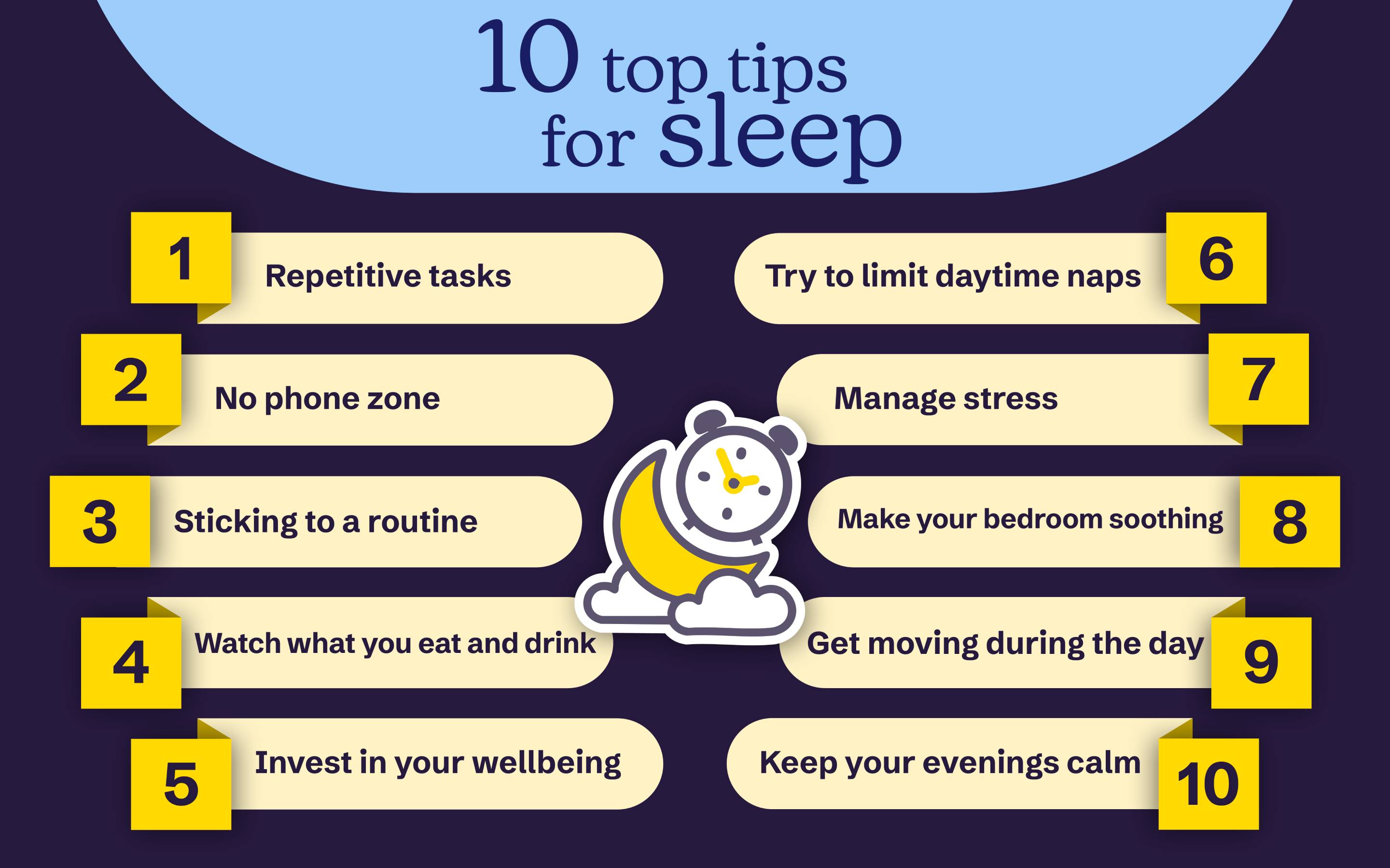 Top 10 tips for sleep