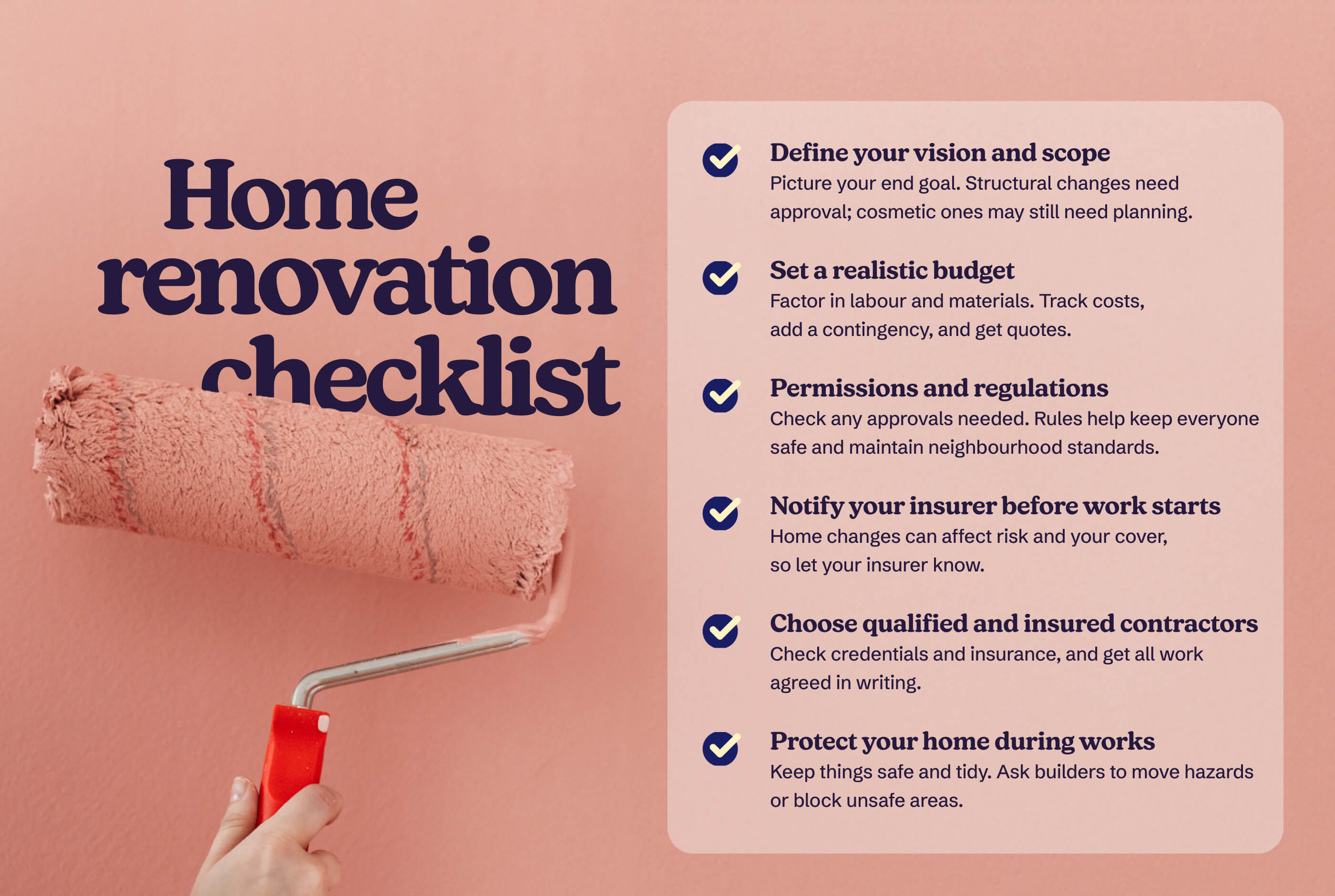 Illustration of a home renovation checklist