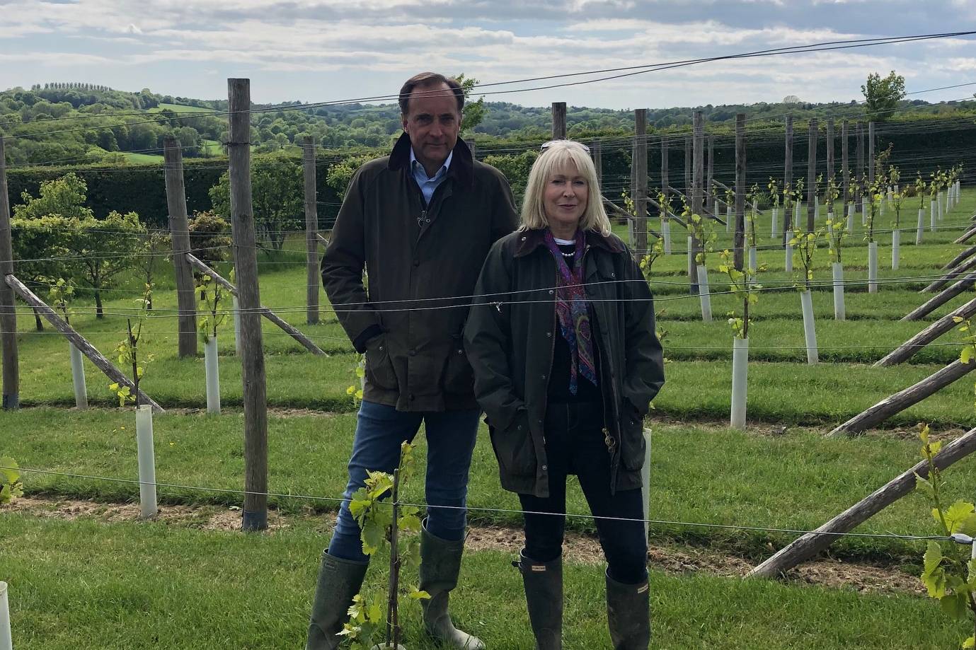 Christopher and Andrea Brown on their vinyard