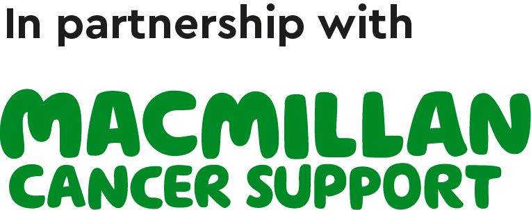 Logo: "In partnership with Macmillan Cancer Support"