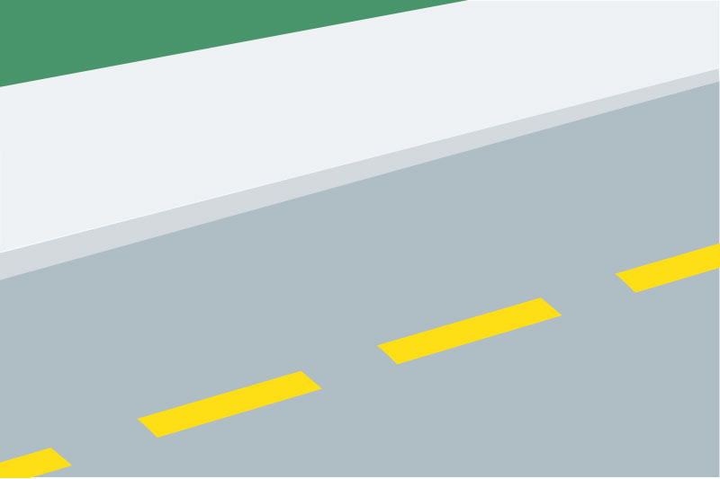 common road markings – single broken yellow line along the left-hand side of the road – Aviva Ireland