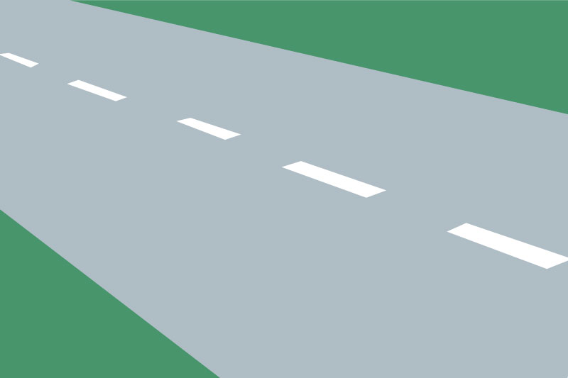 Ireland road markings – Single broken white lines along the centre of the road – Aviva Ireland
