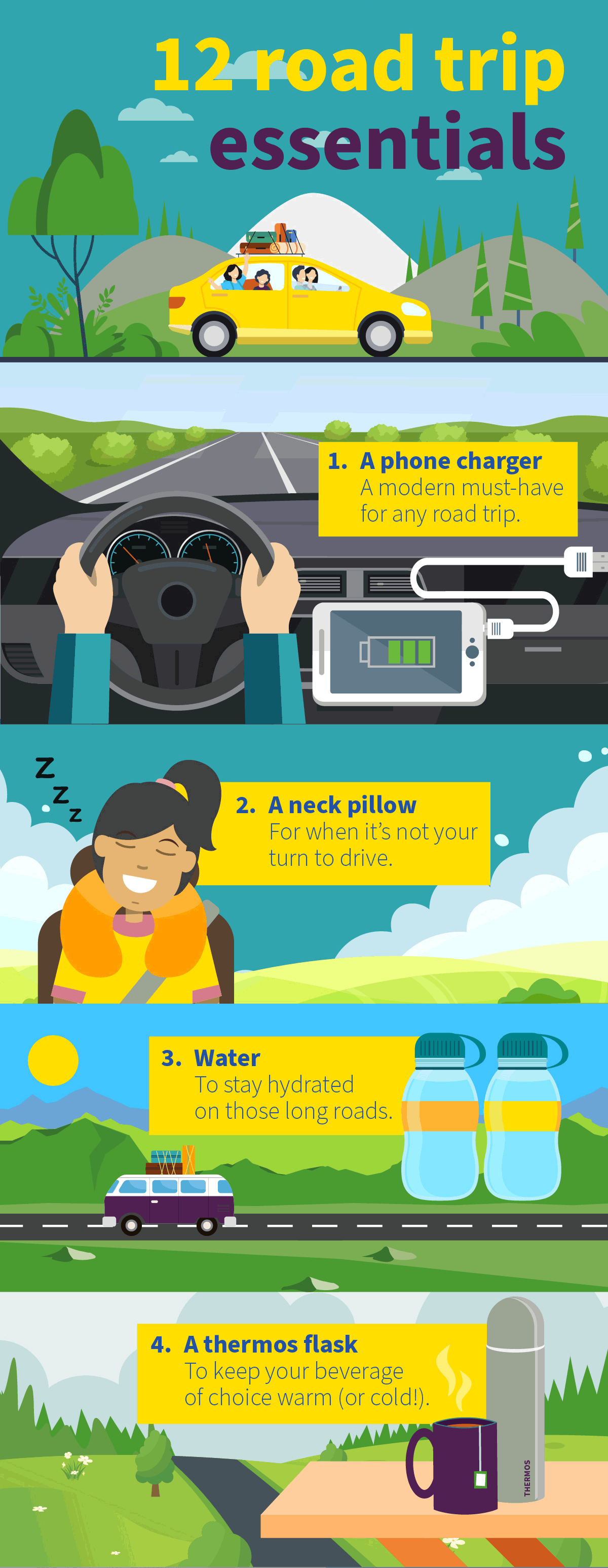 12 things you need for a road trip this summer - infographic