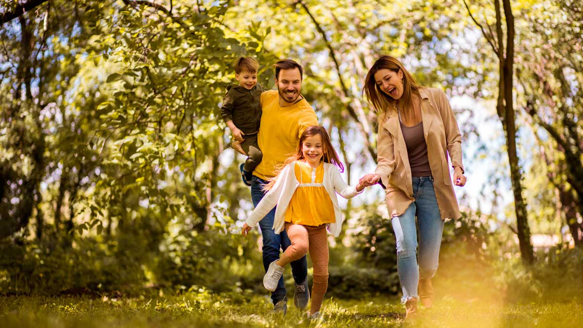 Family out enjoying their day