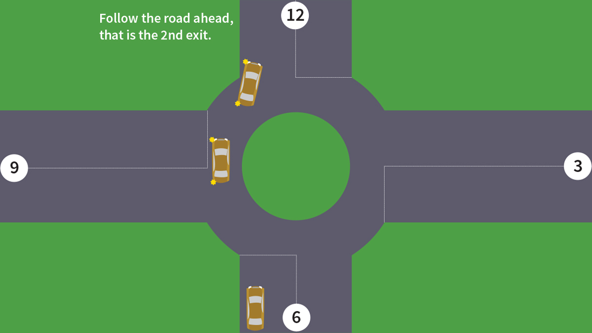 How to take 2nd exit on roundabout safely