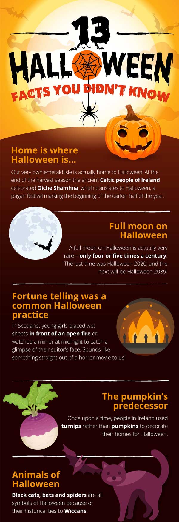 13 Halloween facts infographic, fun and unusual facts you may not know