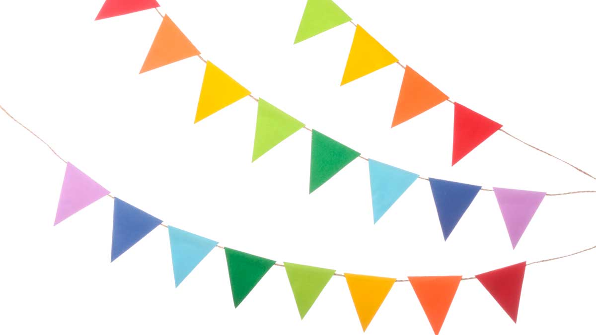 Rainbow triangle bunting