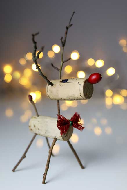 Wine cork reindeer