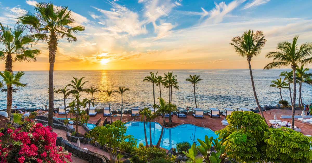 Sunset on Adeje coast Tenerife