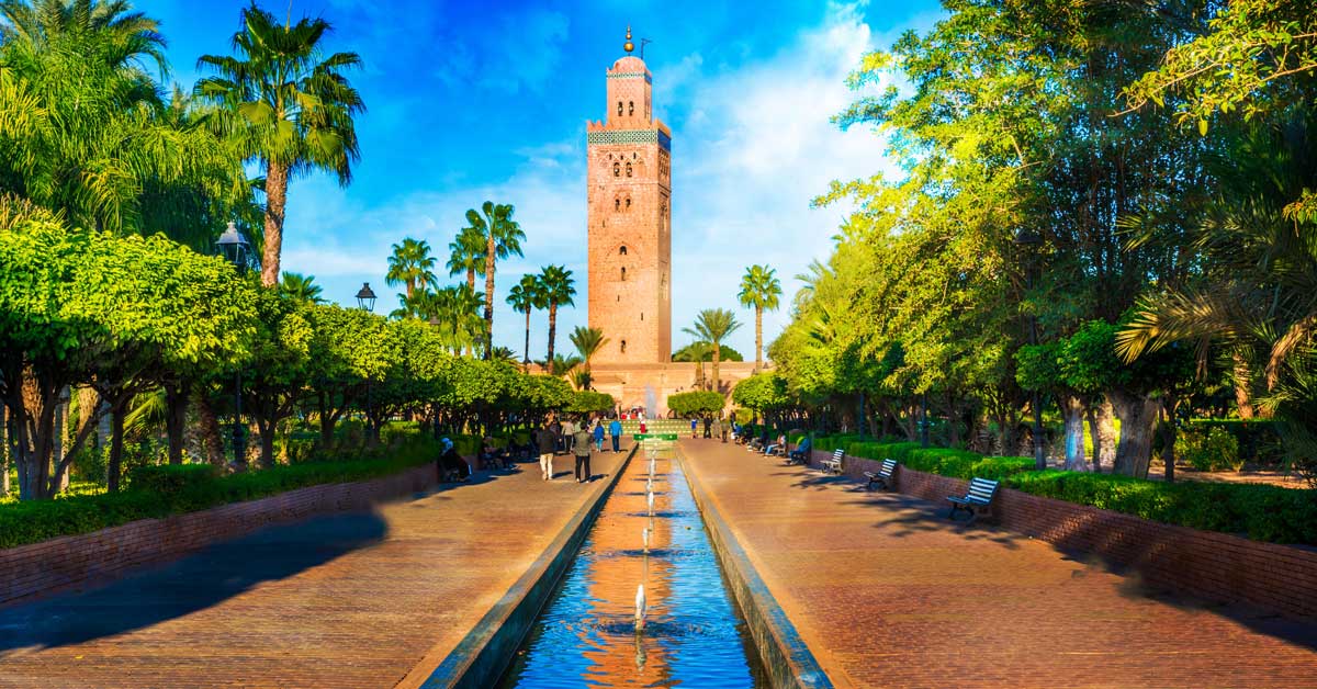 Koutoubia Mosque minaret median quarter Marrakesh - Morocco