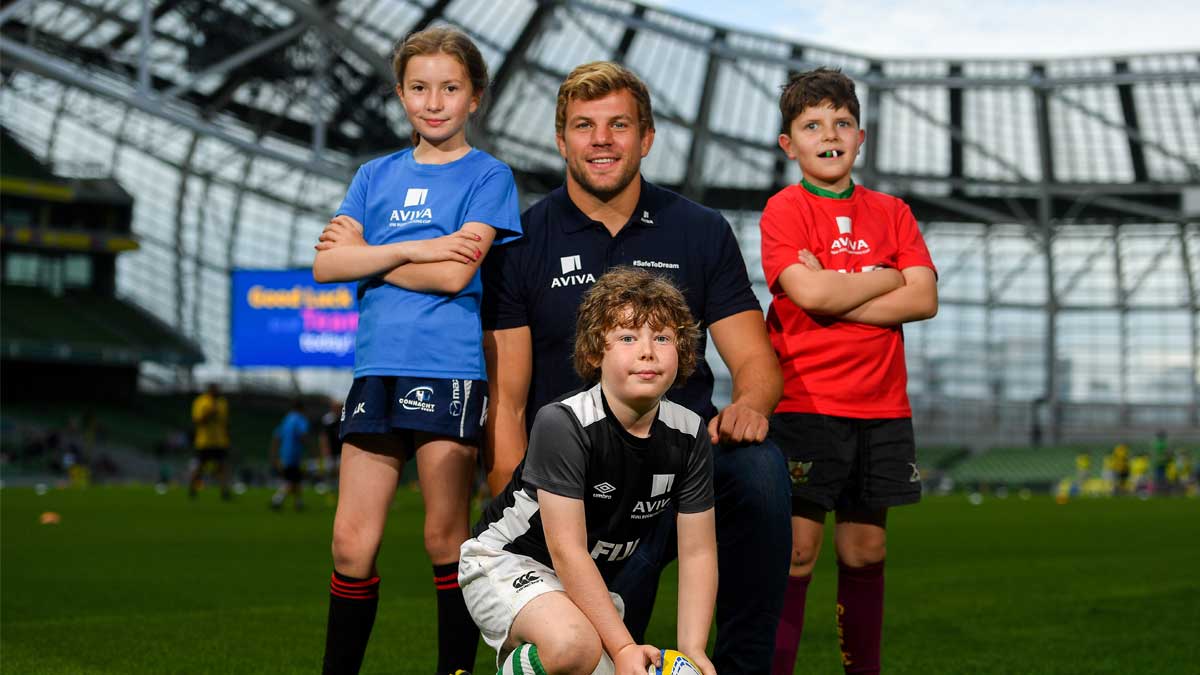 Aviva Mini Rugby Nations Cup - Jordi Murphy with future stars